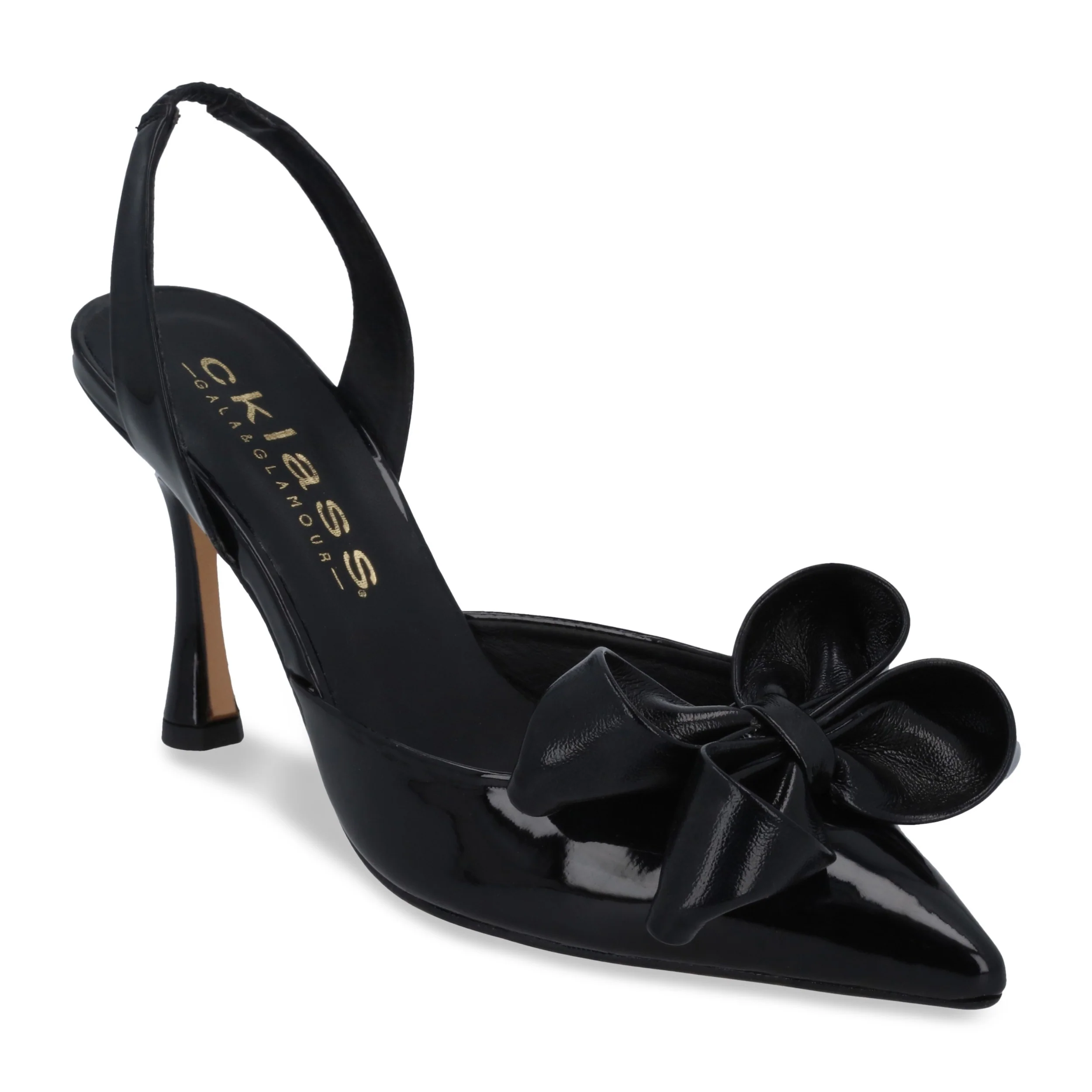 ZAPATILLA DE TACÓN 9CM MUJER NEGRO CON MOÑO 05062
