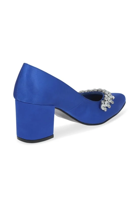 ZAPATILLA DE TACÓN AZUL CON ADORNO 03258 - Image 4