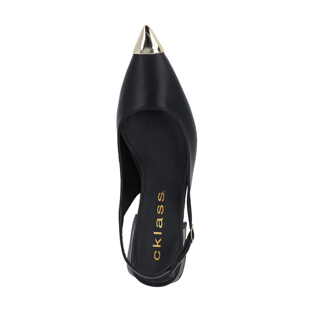 ZAPATILLA DE TACÓN BAJO NEGRO CON PUNTA 03274 - Image 5