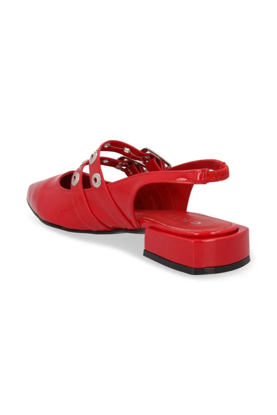 ZAPATILLA DE TACON BAJO ROJO CON HEBILLAS 06067 - Image 4