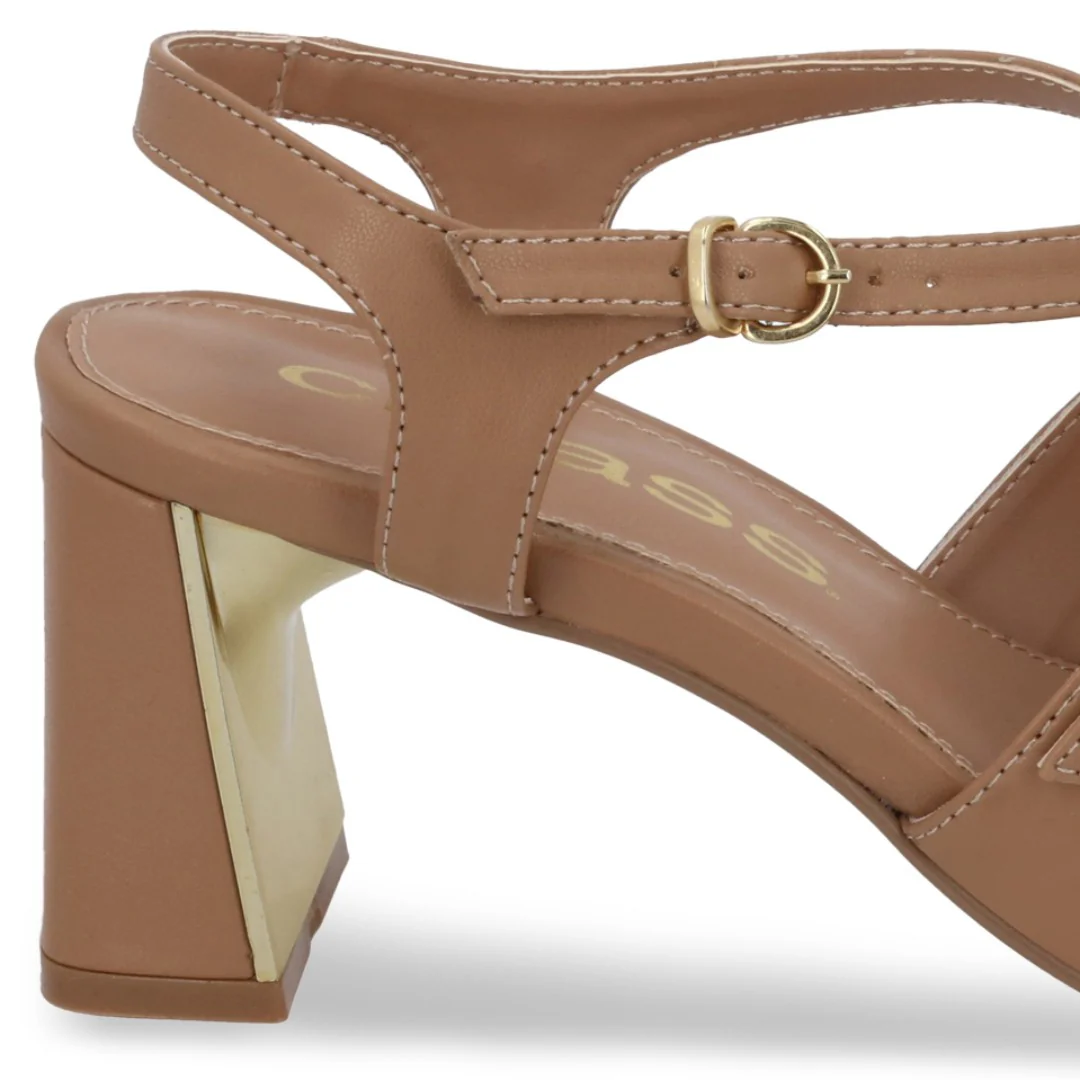ZAPATILLA DE TACÓN BEIGE ACABADO EN PUNTA 73147 - Image 6