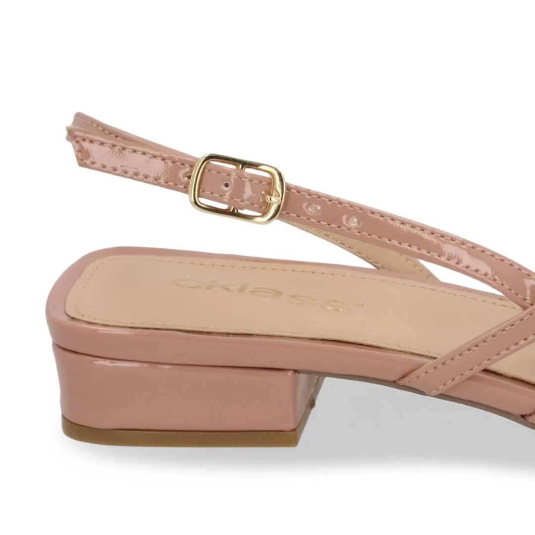 ZAPATILLA DE TACÓN BEIGE CON HEBILLAS 48920 - Image 6