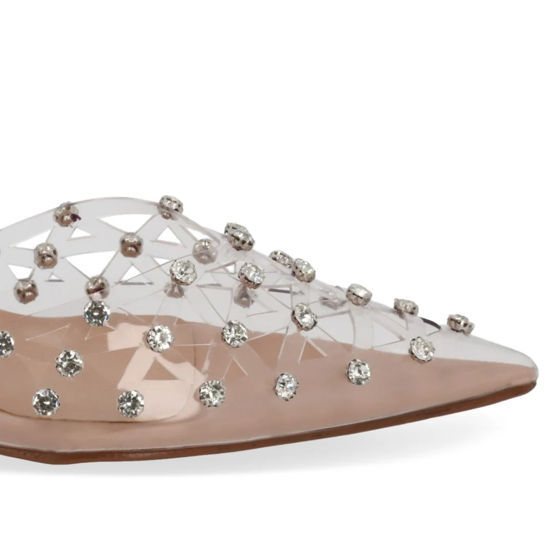 ZAPATILLA DE TACÓN BEIGE DE MICA CON PEDRERÍA 05053 - Image 6
