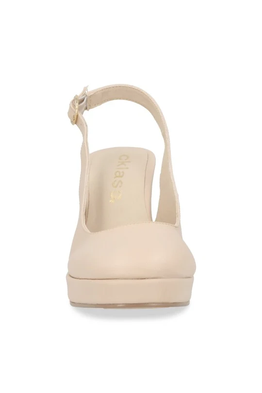 ZAPATILLA DE TACON BEIGE DESTALONADO 03248 - Image 3