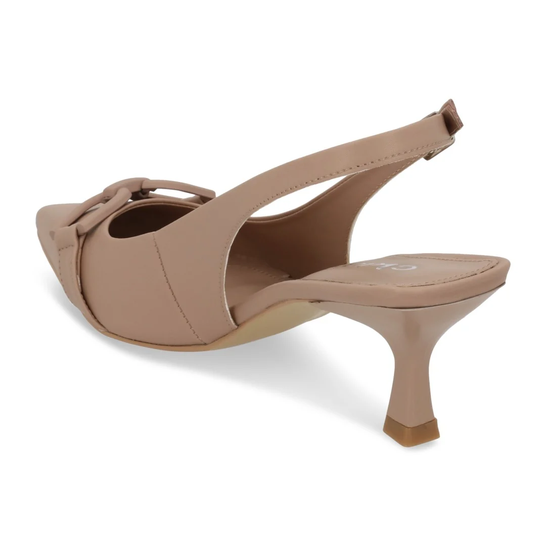 ZAPATILLA DE TACÓN BEIGE Y AZUL MONOCROMÁTICA 04085 - Image 3