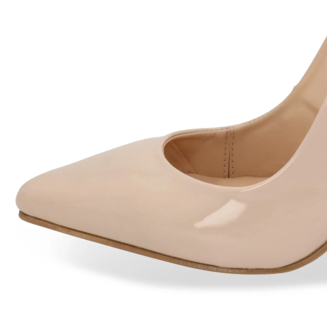 ZAPATILLA DE TACÓN BEIGE Y NEGRO ACABADO CHAROL 05955 - Image 12