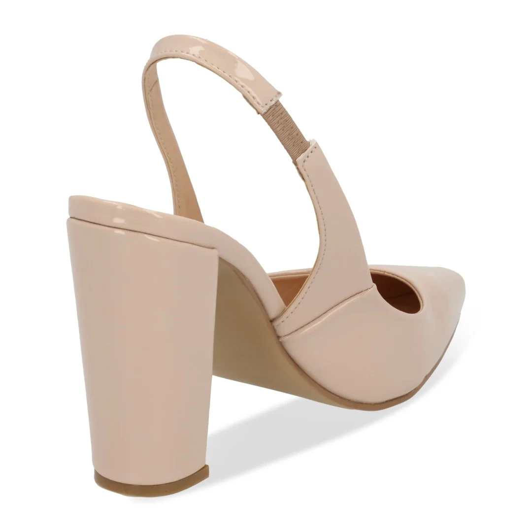 ZAPATILLA DE TACÓN BEIGE Y NEGRO ACABADO CHAROL 05955 - Image 9