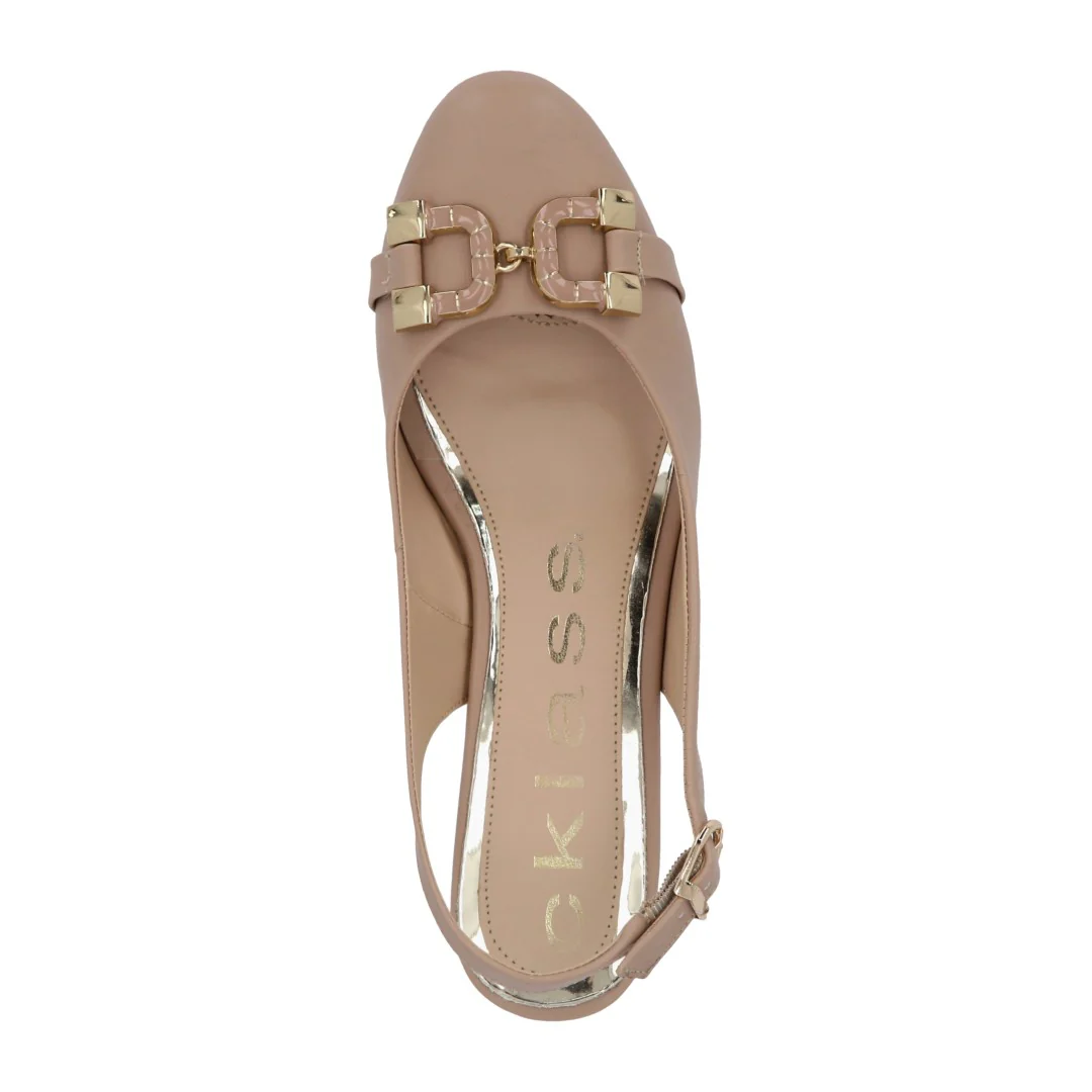 ZAPATILLA DE TACÓN BEIGE CON APLICACIÓN 21549 - Image 5