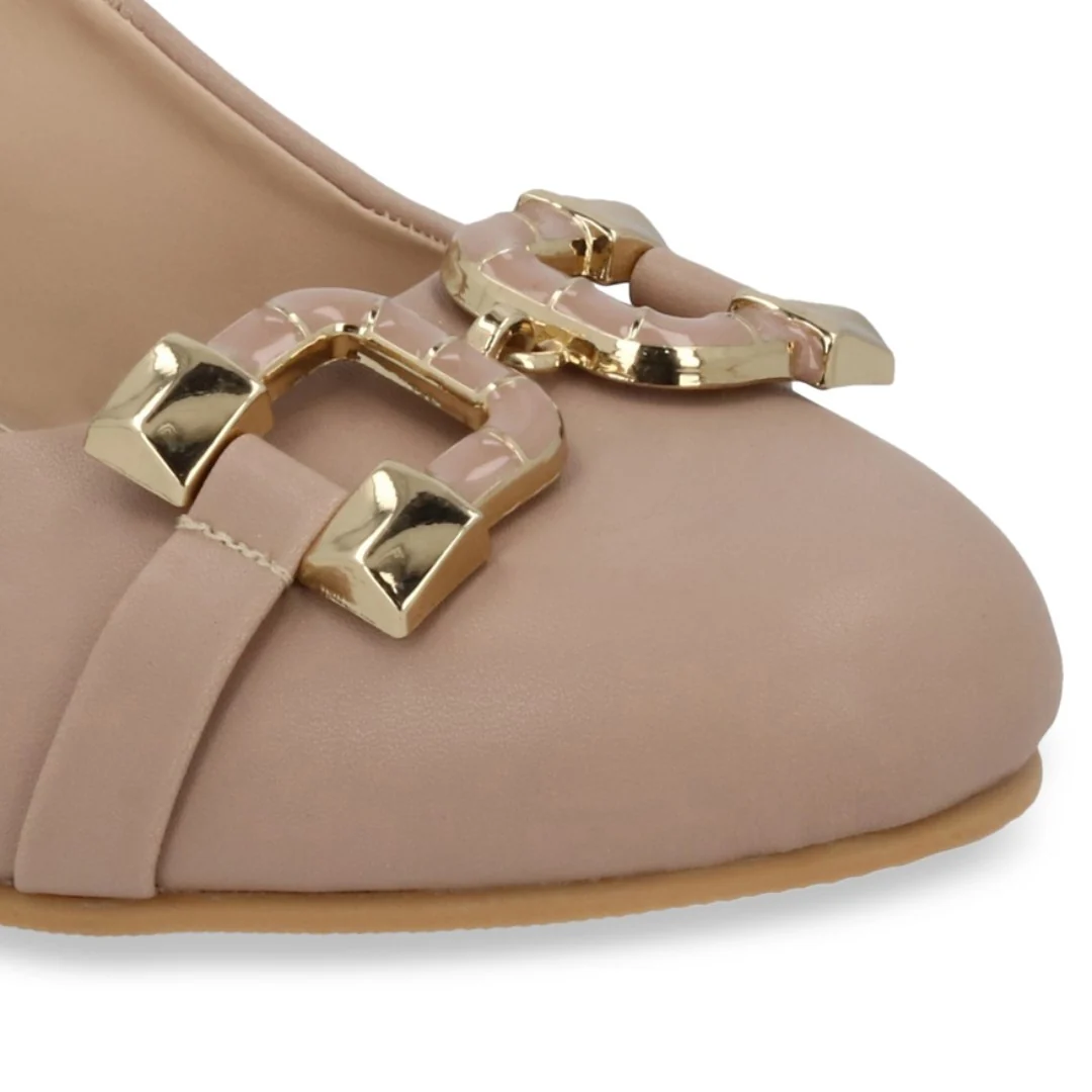 ZAPATILLA DE TACÓN BEIGE CON APLICACIÓN 21549 - Image 6