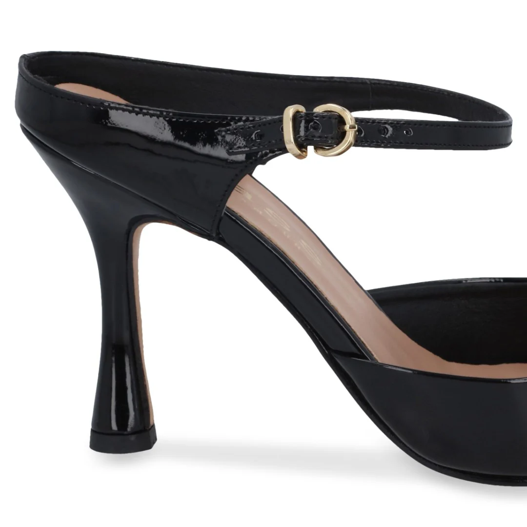 ZAPATILLA DE TACÓN BEIGE Y NEGRO DESTALONADA 05063 - Image 11