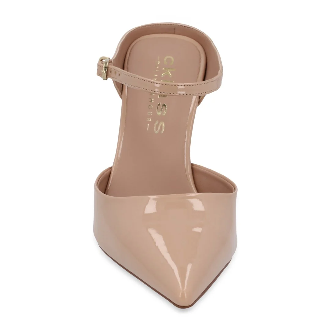ZAPATILLA DE TACÓN BEIGE Y NEGRO DESTALONADA 05063 - Image 3