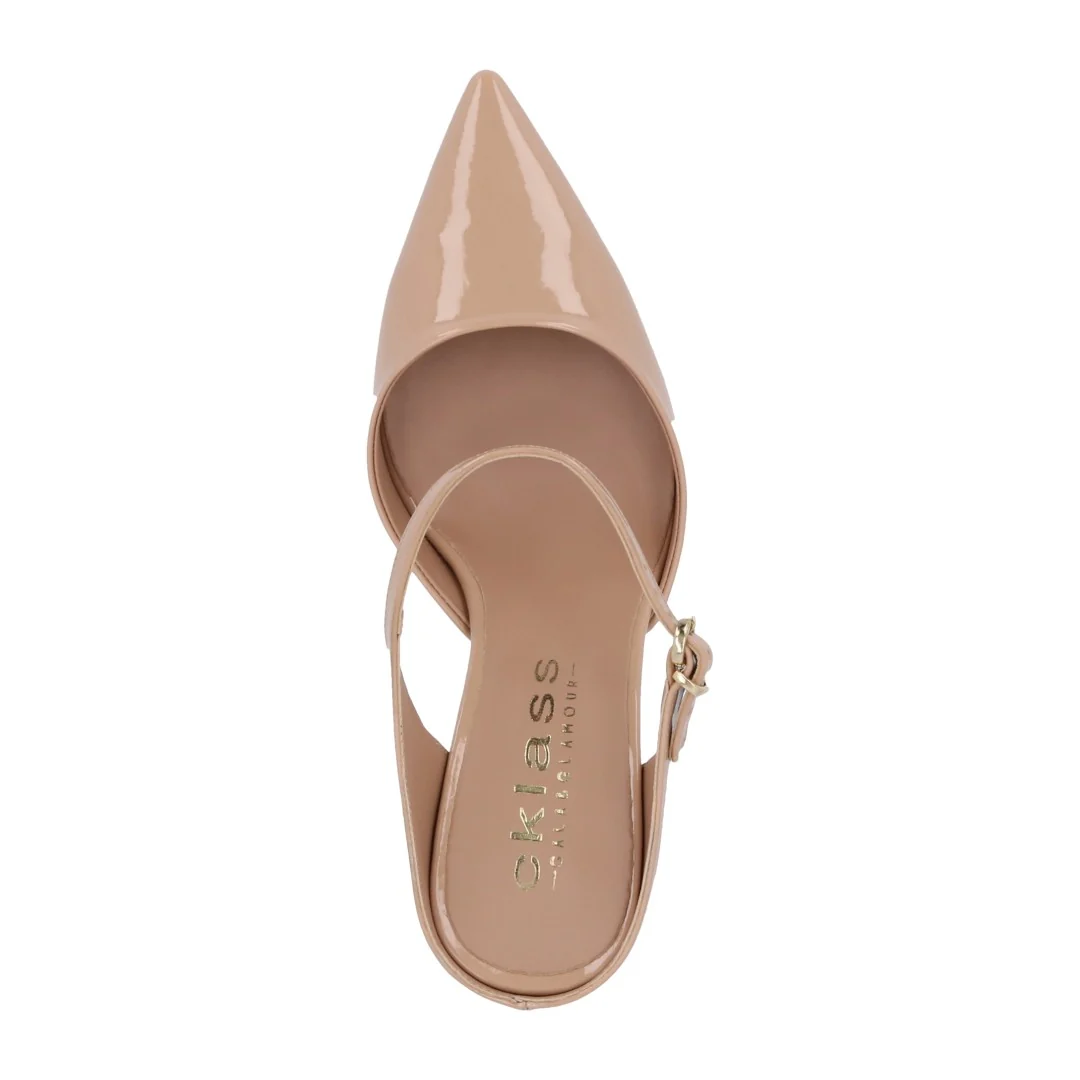 ZAPATILLA DE TACÓN BEIGE Y NEGRO DESTALONADA 05063 - Image 4