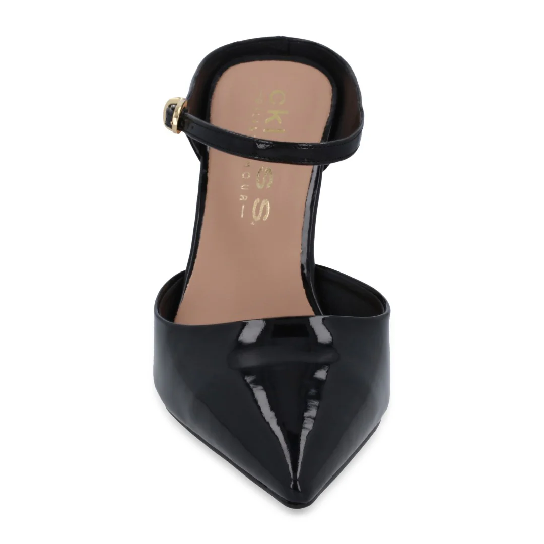 ZAPATILLA DE TACÓN BEIGE Y NEGRO DESTALONADA 05063 - Image 9