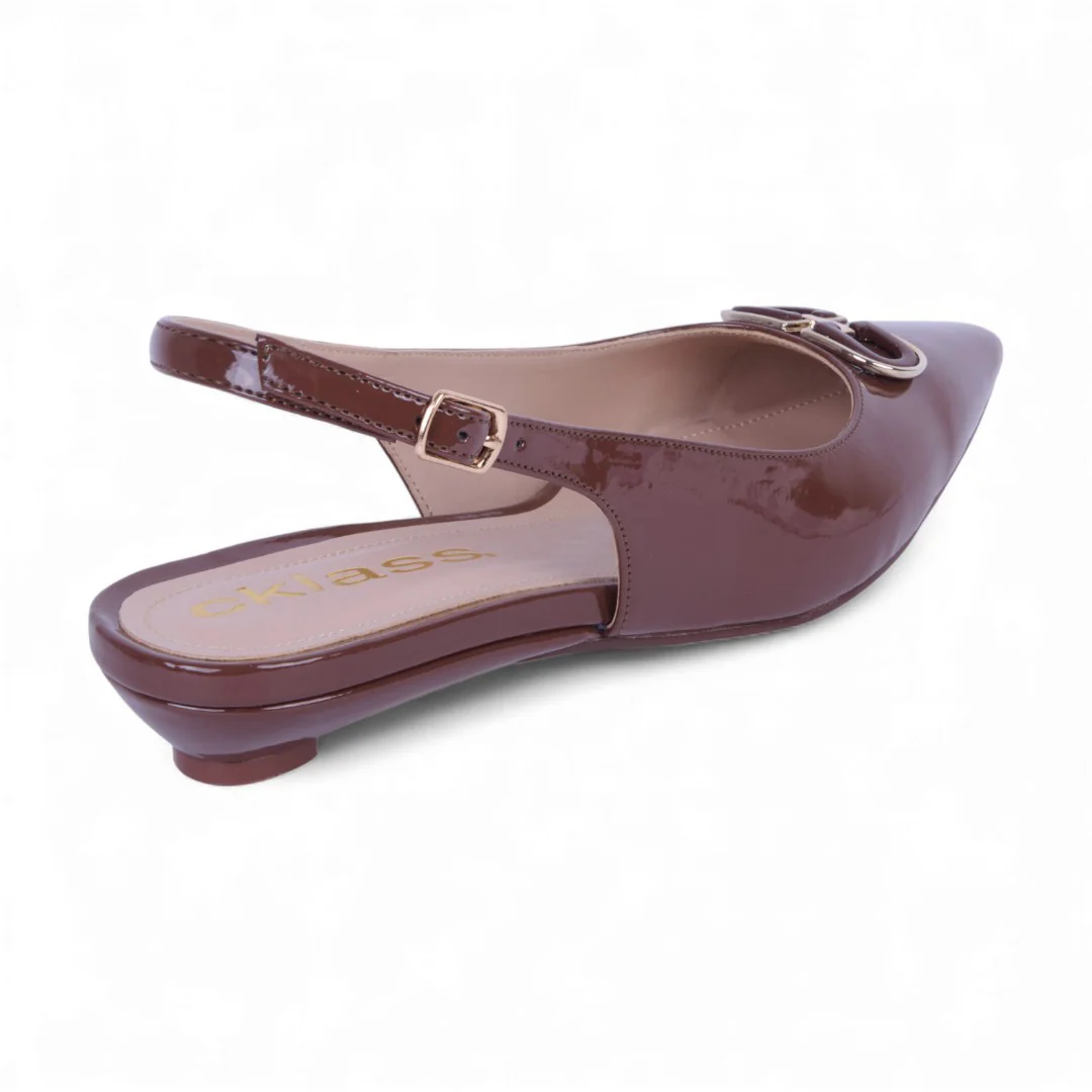 ZAPATILLA DE TACÓN CAFÉ CON ADORNO 18074 - Image 3