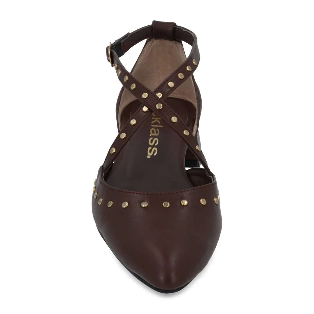 ZAPATILLA DE TACÓN CAFÉ CON DETALLE METÁLICO 05956 - Image 3