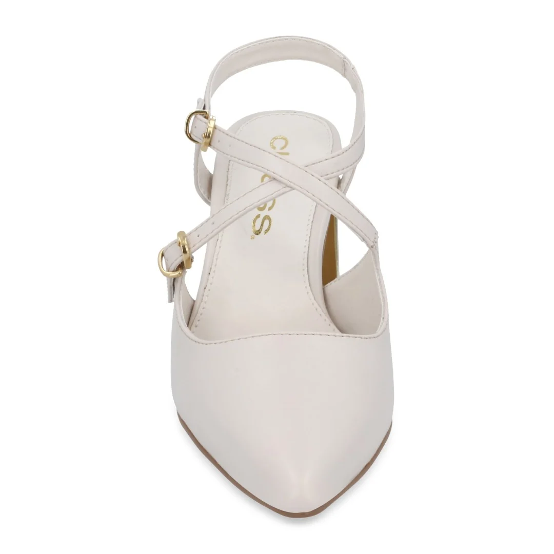 ZAPATILLA DE TACÓN HUESO ACABADO EN PUNTA 73147 - Image 3