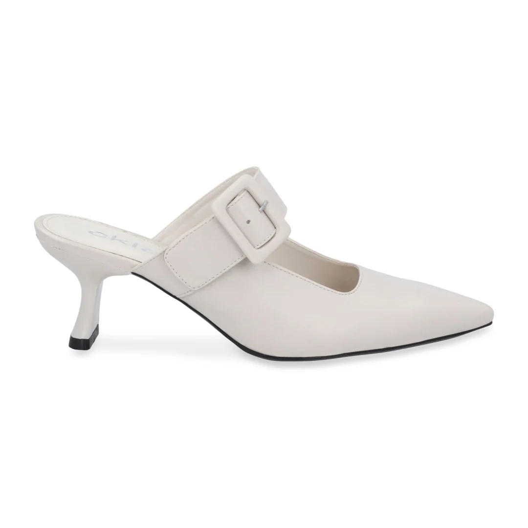 ZAPATILLA DE TACÓN HUESO DESTALONADA CON LÁTIGO 24160 - Image 2