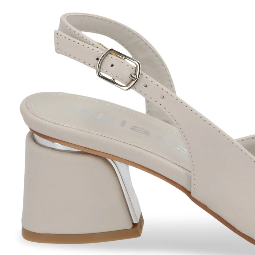 ZAPATILLA DE TACÓN HUESO METALIZADO 32417 - Image 6