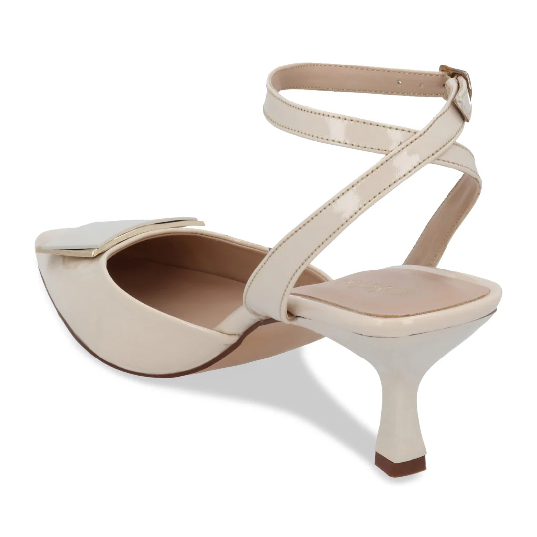 ZAPATILLA DE TACÓN IVORY ACABADO EN PUNTA 18066 - Image 4