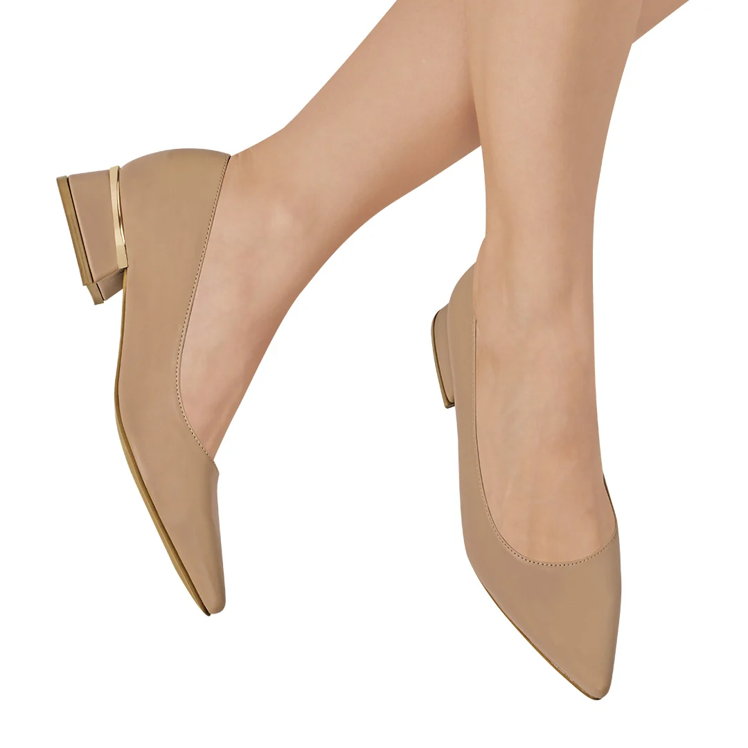 ZAPATILLA DE TACÓN MIEL PUNTAL MUJER 49008