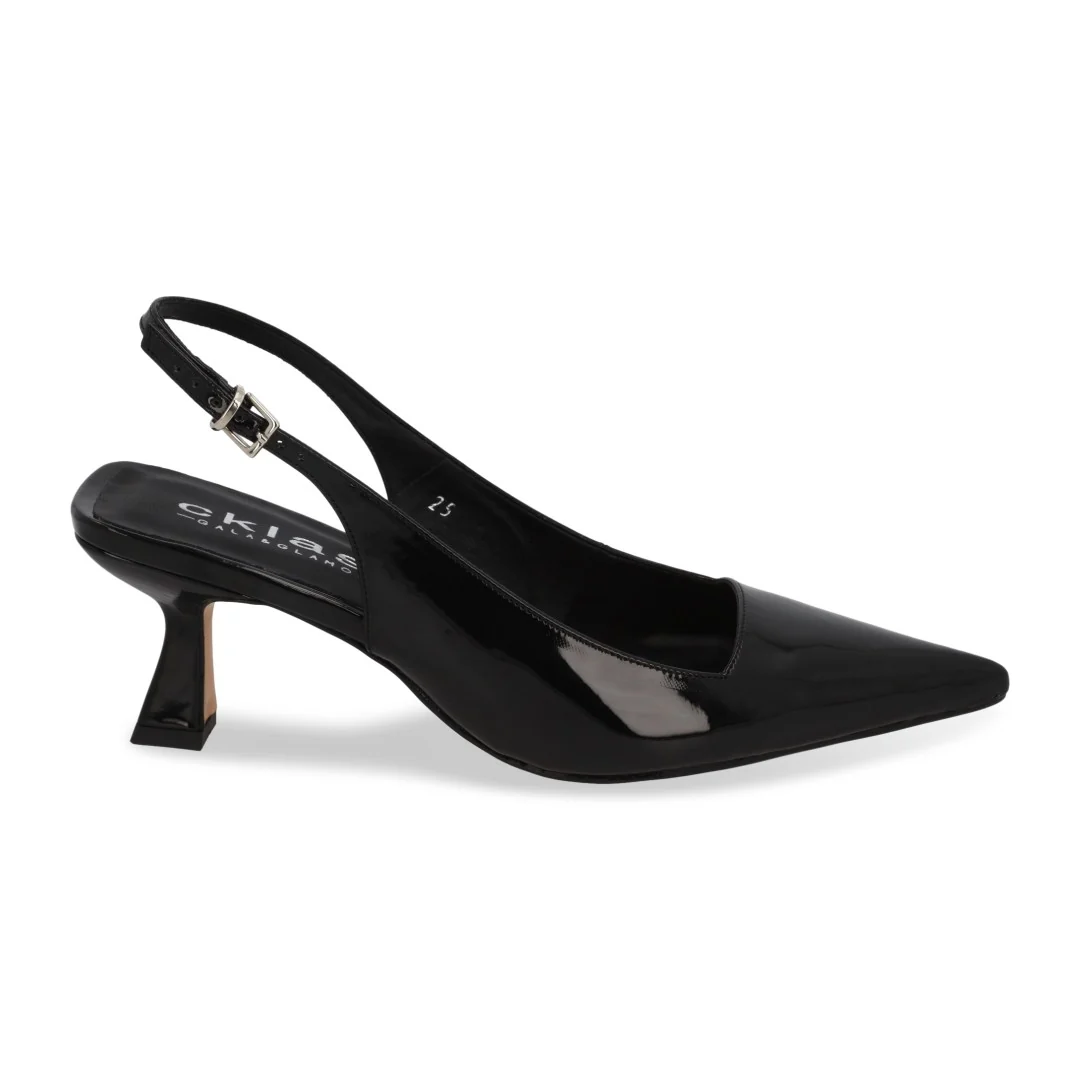 ZAPATILLA DE TACÓN NEGRO ACABADO CHAROL 05051 - Image 2
