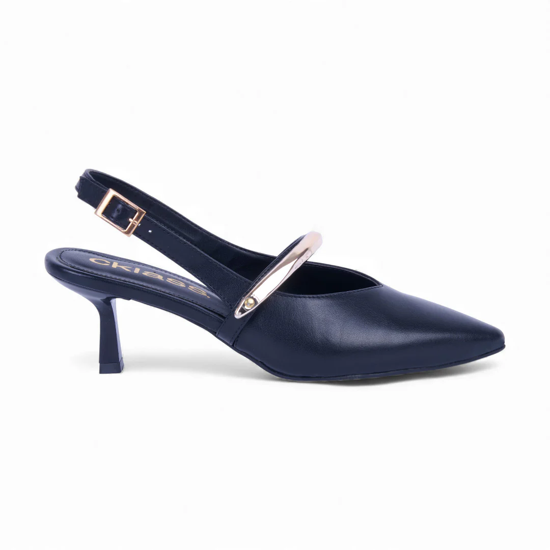 ZAPATILLA DE TACÓN NEGRO CON ADORNO 73153 - Image 2