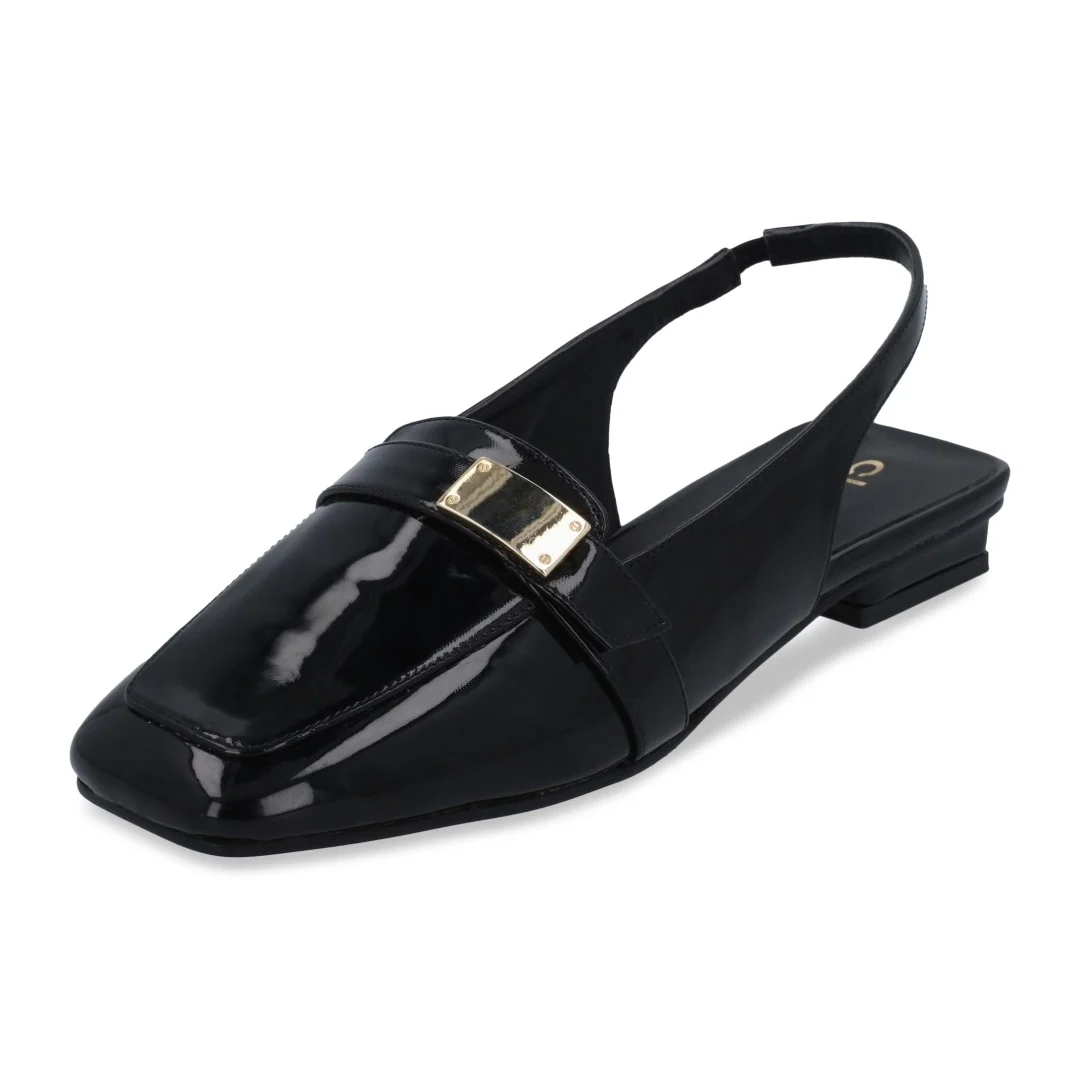ZAPATILLA DE TACÓN NEGRO CON APLICACIÓN 04153