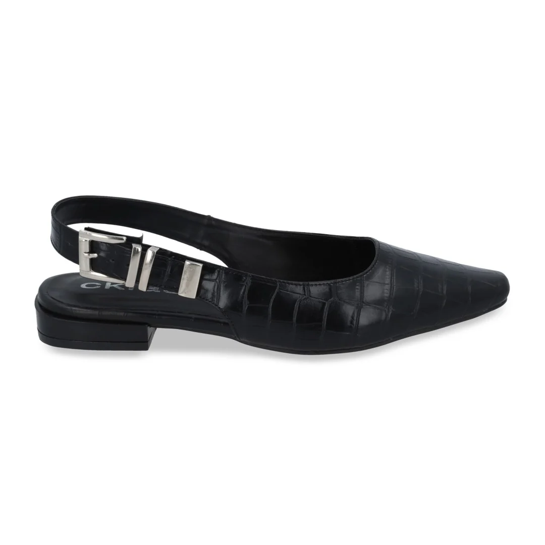 ZAPATILLA DE TACÓN NEGRO CON HEBILLA 18067 - Image 2