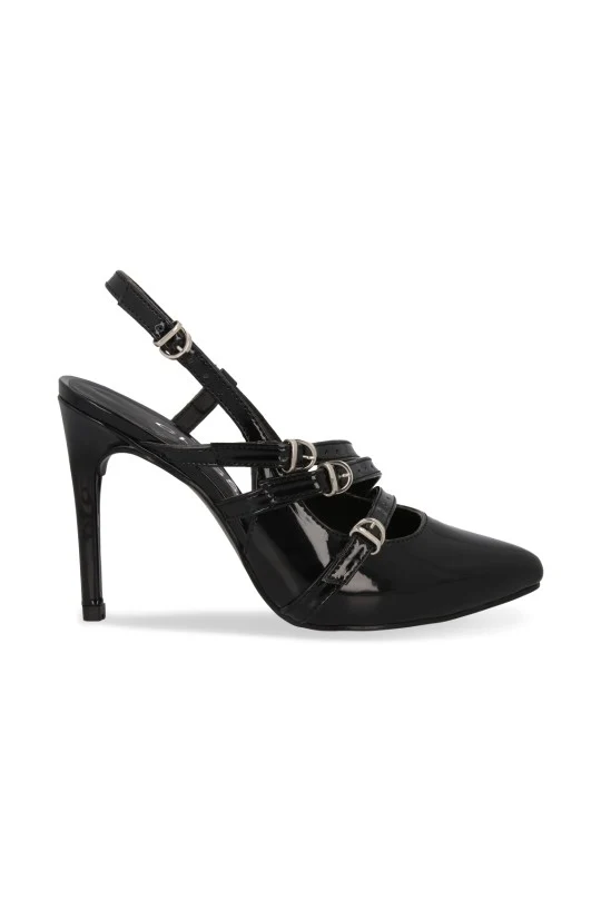 ZAPATILLA DE TACON NEGRO CON HEBILLAS 05214 - Image 2