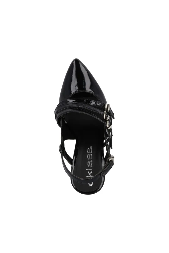 ZAPATILLA DE TACON NEGRO CON HEBILLAS 05214 - Image 5