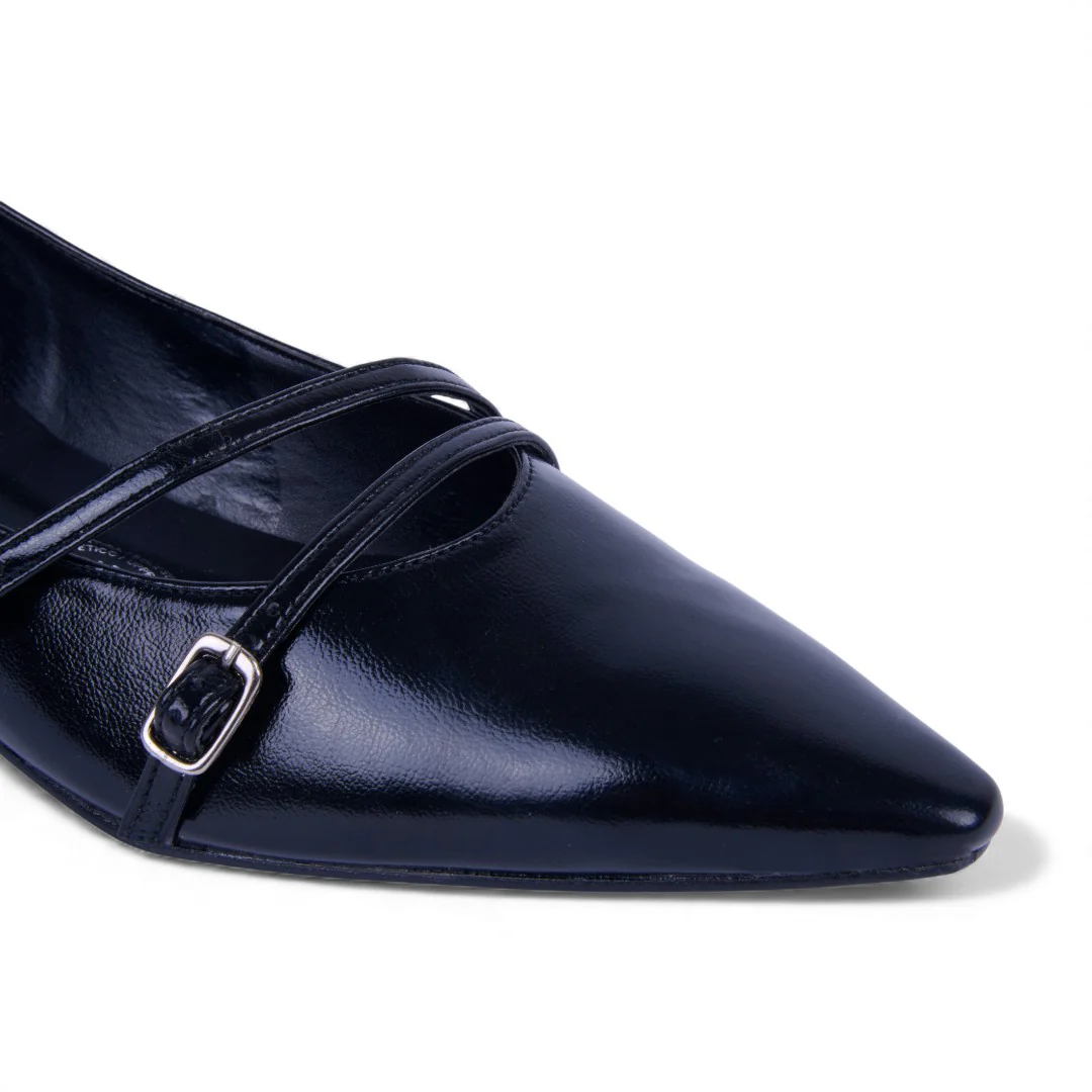 ZAPATILLA DE TACÓN NEGRO CON LÁTIGOS 18073 - Image 6