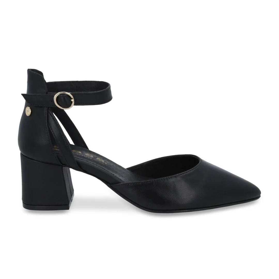 ZAPATILLA DE TACÓN NEGRO DE PIEL 03087 - Image 2