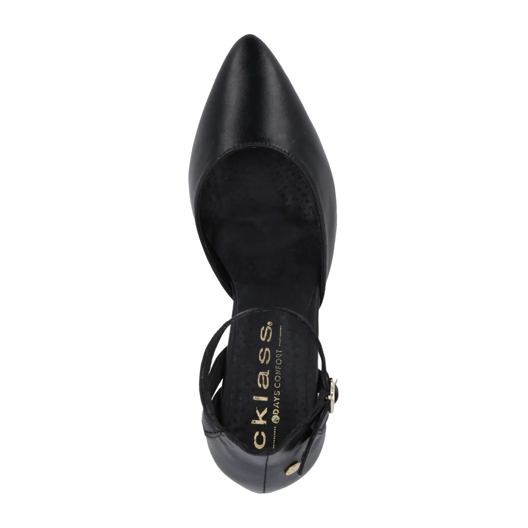 ZAPATILLA DE TACÓN NEGRO DE PIEL 03087 - Image 5
