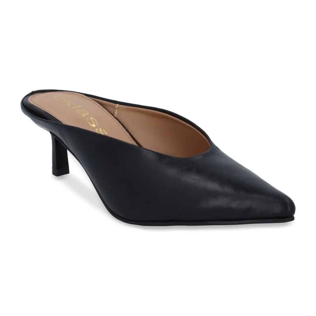 ZAPATILLA DE TACÓN NEGRO TIPO MULE 22686