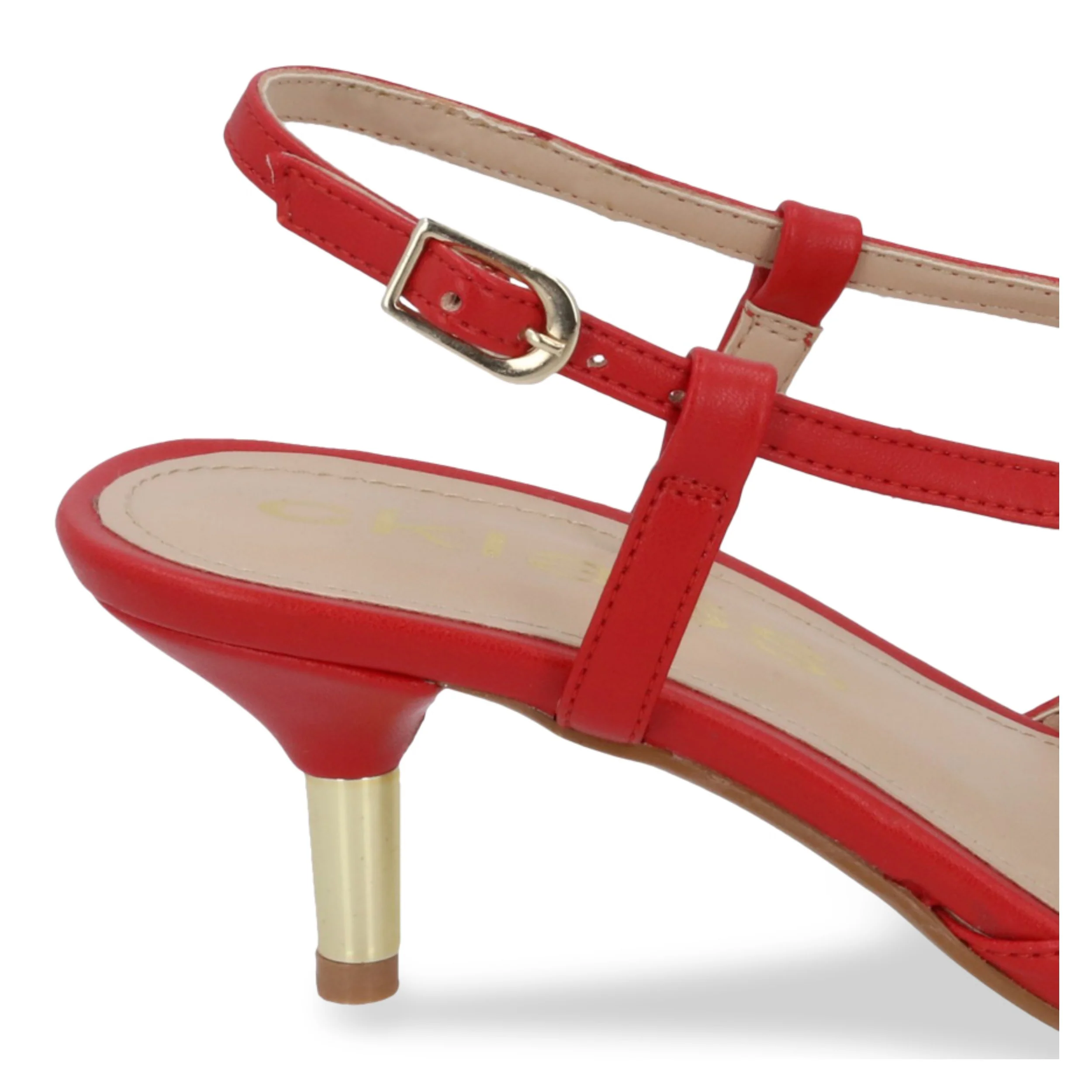 ZAPATILLA DE TACÓN ROJO 5CM MUJER CON DETALLE METÁLICO 08635 - Image 6