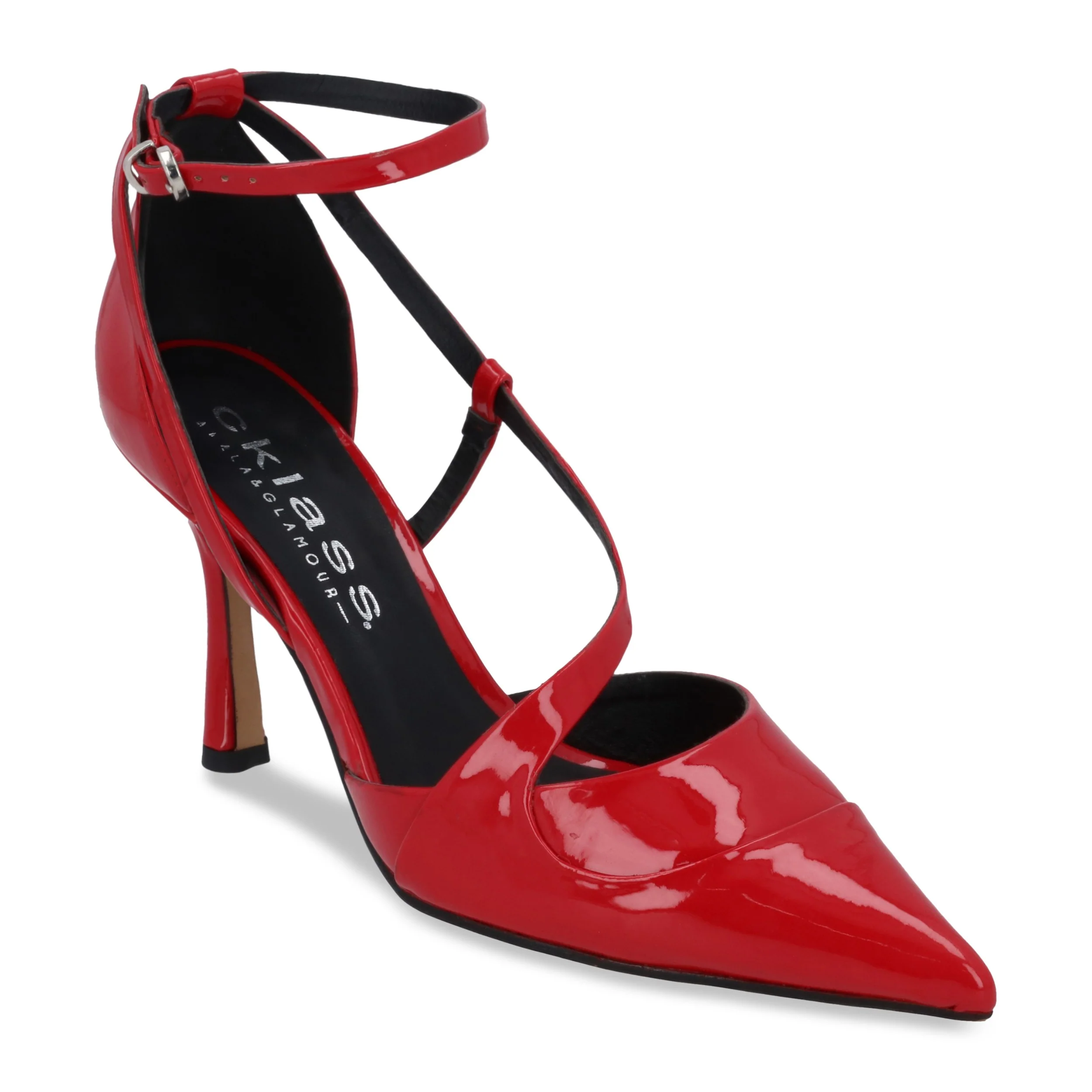 ZAPATILLA DE TACÓN ROJO 8 CM MUJER CON PULSERA 05057
