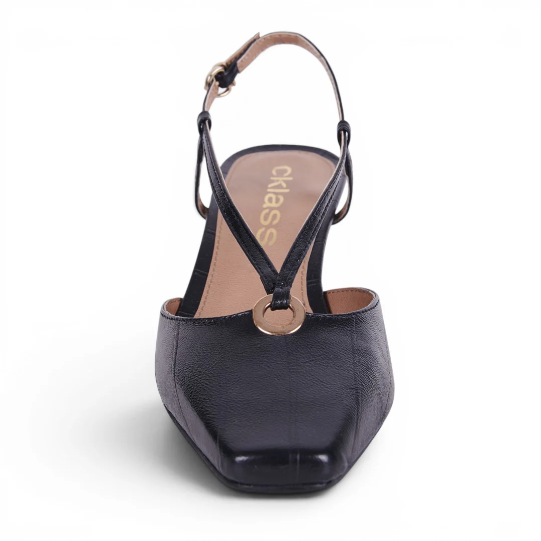 ZAPATILLA DESTALONADA PUNTA CUADRADA NEGRO 73157 - Image 3