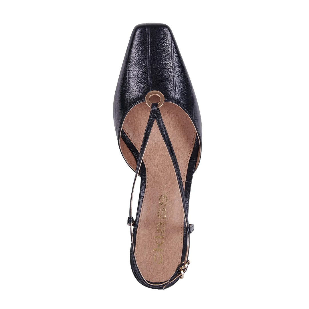 ZAPATILLA DESTALONADA PUNTA CUADRADA NEGRO 73157 - Image 5
