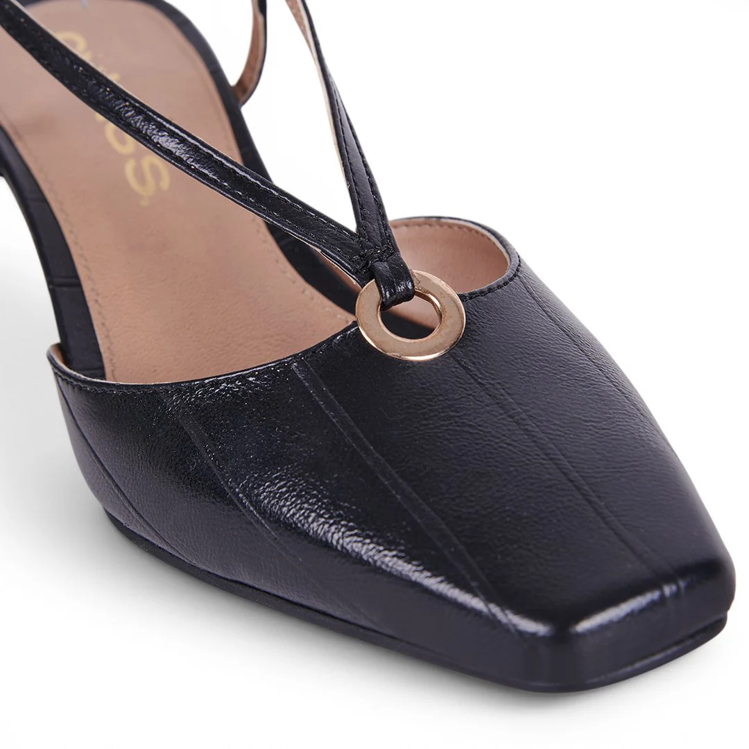 ZAPATILLA DESTALONADA PUNTA CUADRADA NEGRO 73157 - Image 6