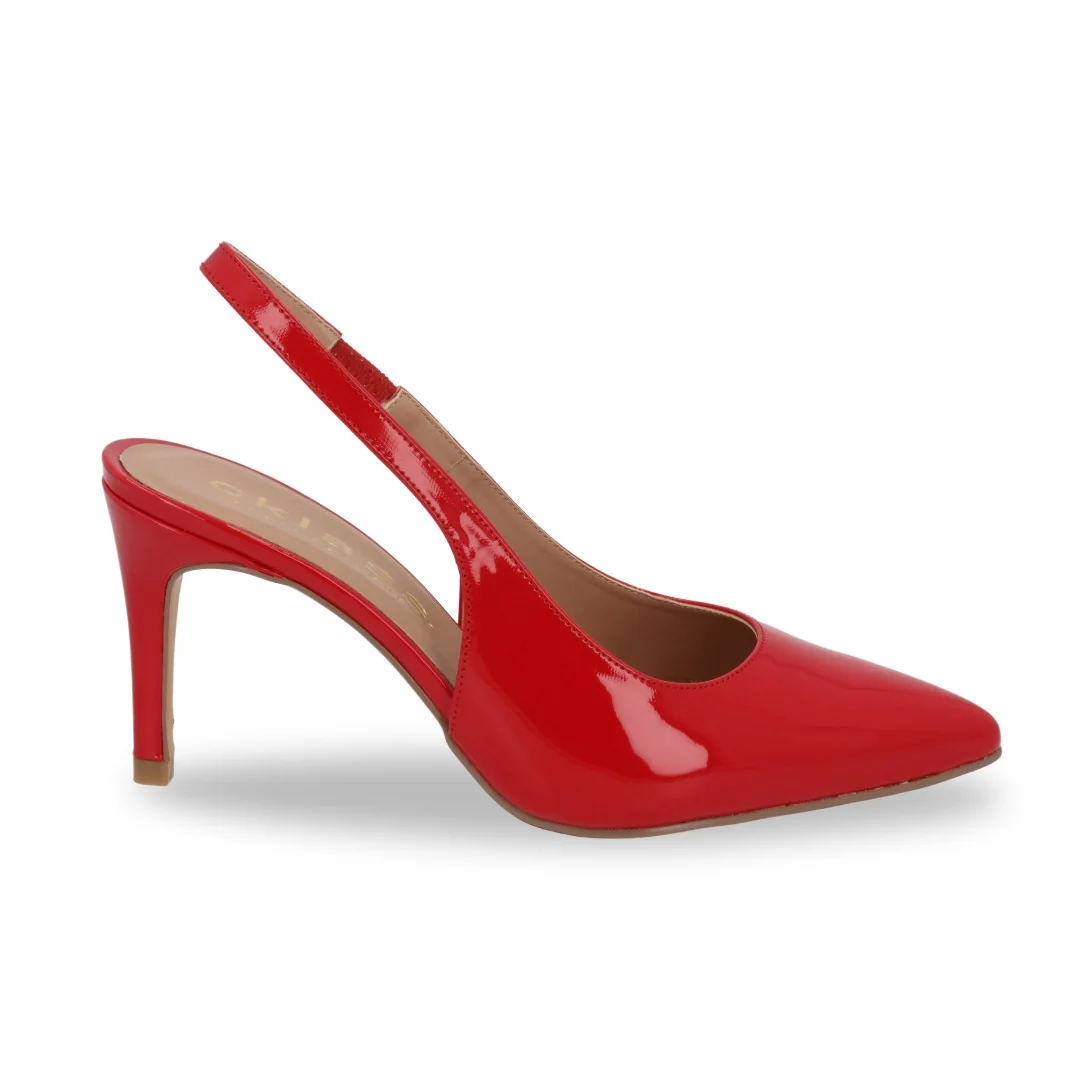 ZAPATILLA TACÓN AZUL, ROJO Y BEIGE ACABADO CHAROL 04742 - Image 2