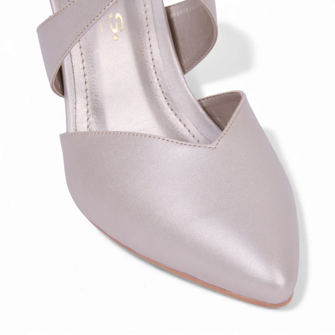 ZAPATILLA TACÓN ORO CON DETALLE CRUZADO 08665 - Image 6