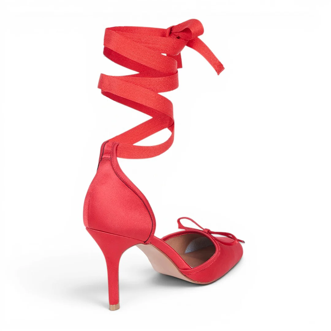 ZAPATILLA TIPO BALLET CON MOÑO ROJO 05065 - Image 5
