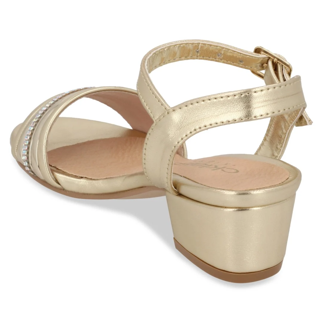 ZAPATILLA VESTIR ORO CON ADORNO 14214 - Image 3