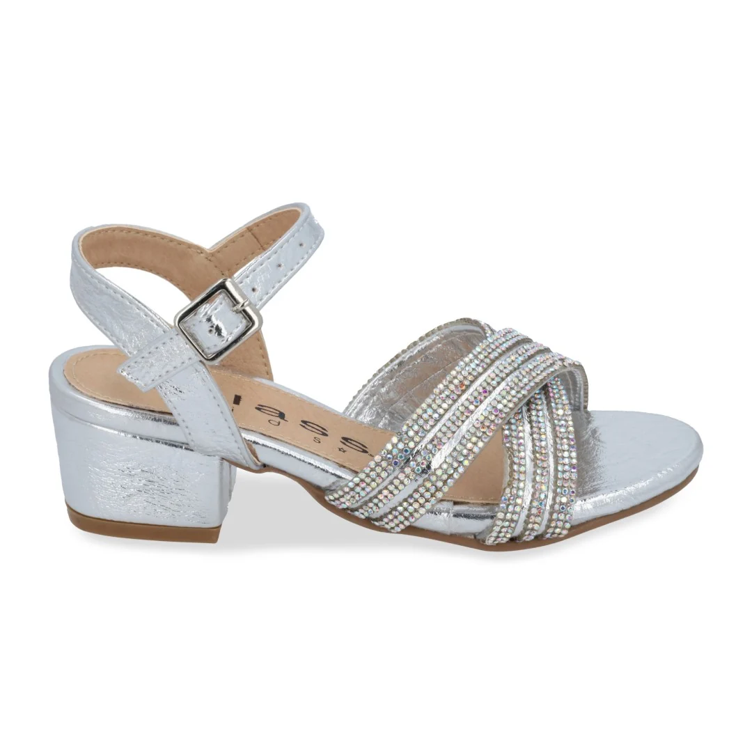 ZAPATILLA VESTIR PLATA CON ADORNO 14224 - Image 2