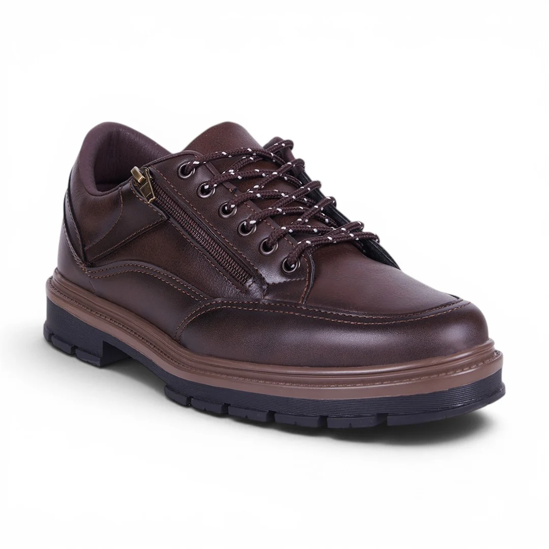 ZAPATO CASUAL CON COSTURAS DECORATIVAS CAFÉ 01061