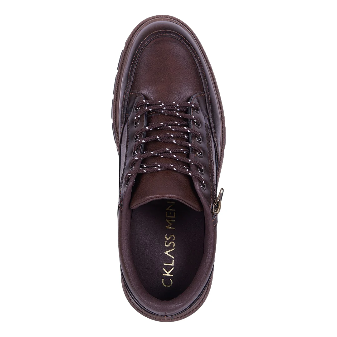 ZAPATO CASUAL CON COSTURAS DECORATIVAS CAFÉ 01061 - Image 4