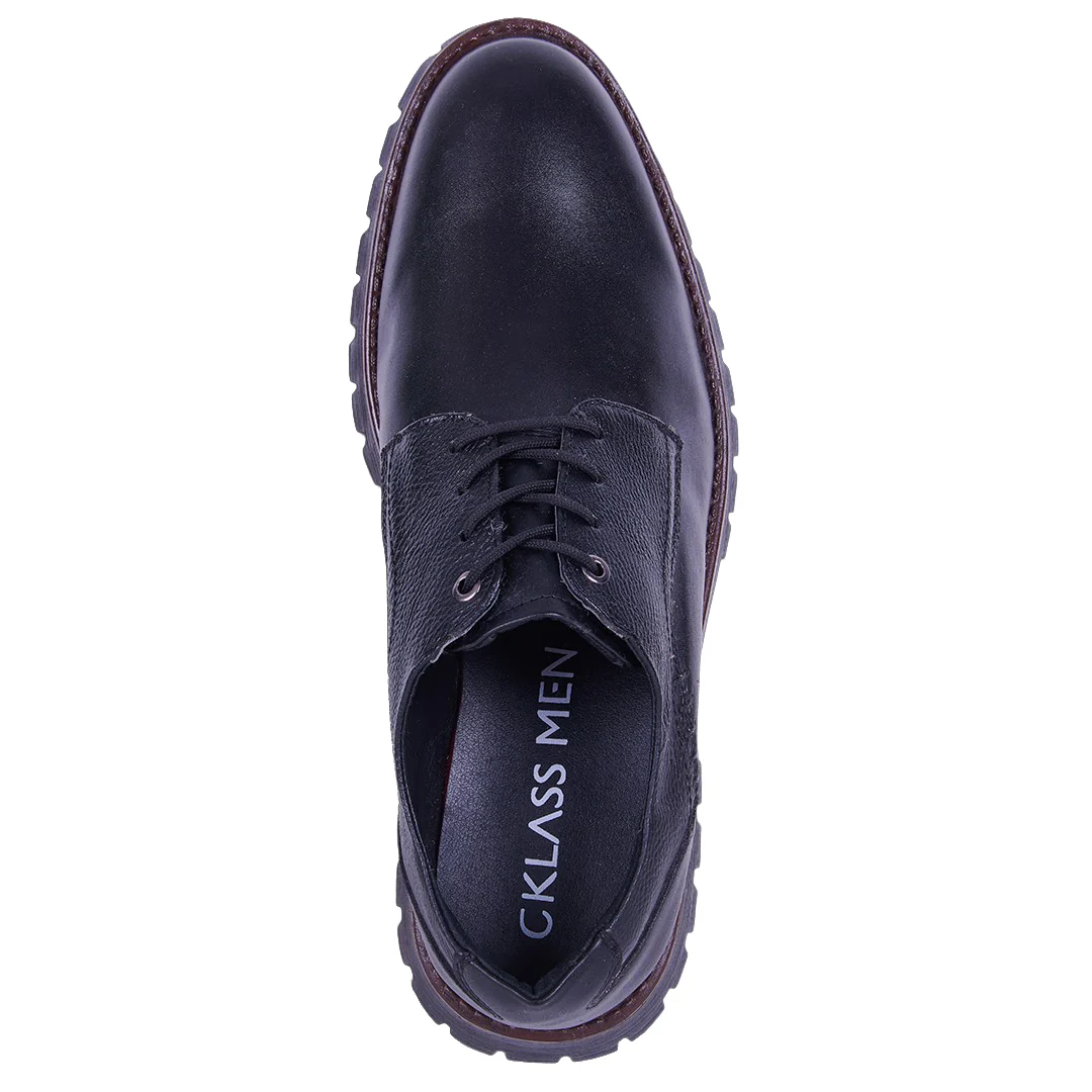 ZAPATO CASUAL LISO CON CORDONES NEGRO 12039 - Image 4
