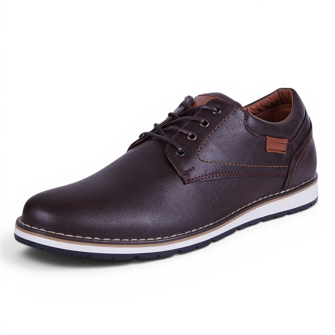 ZAPATO CASUAL LISO CON COSTURA VISIBLE CAFÉ 36530