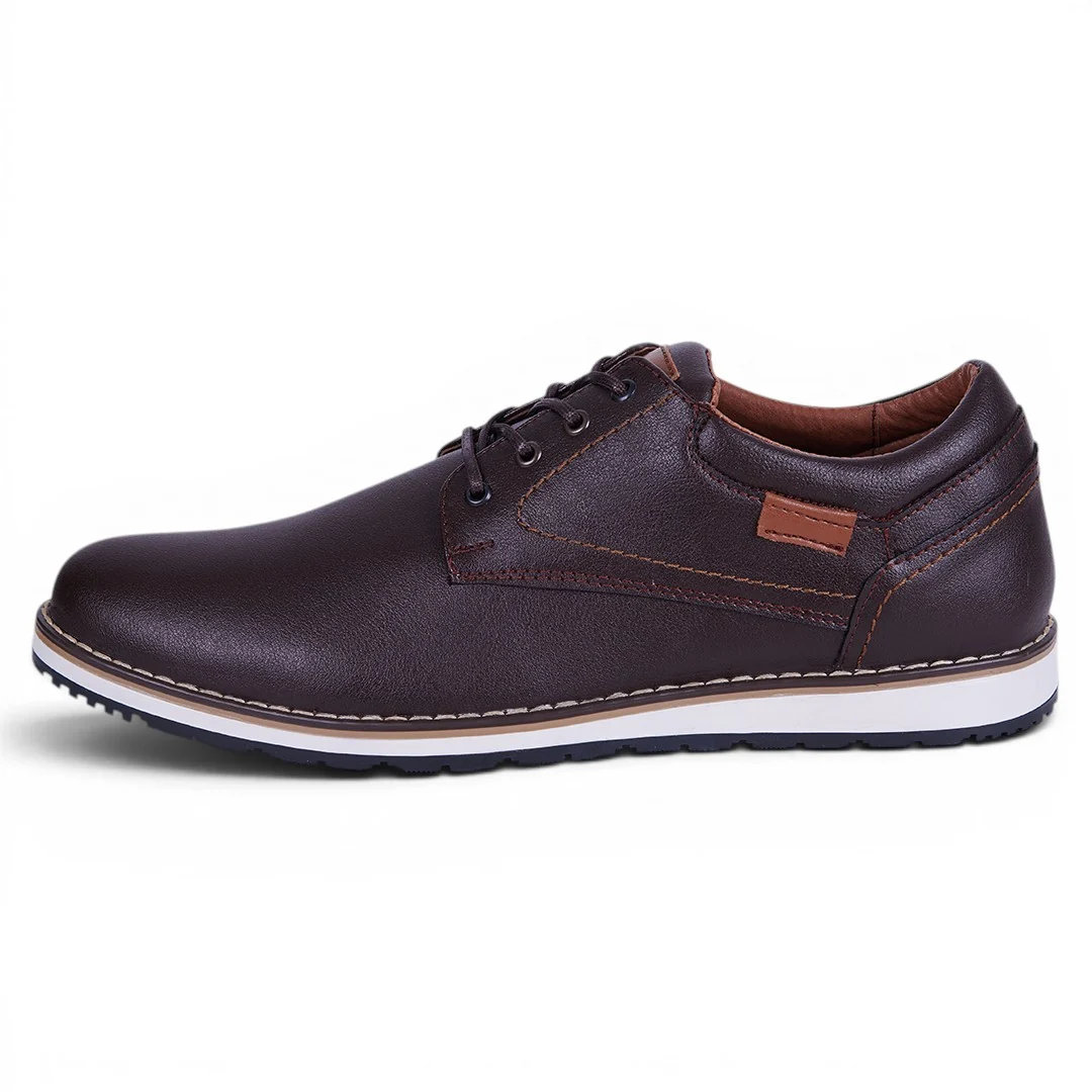 ZAPATO CASUAL LISO CON COSTURA VISIBLE CAFÉ 36530 - Image 2