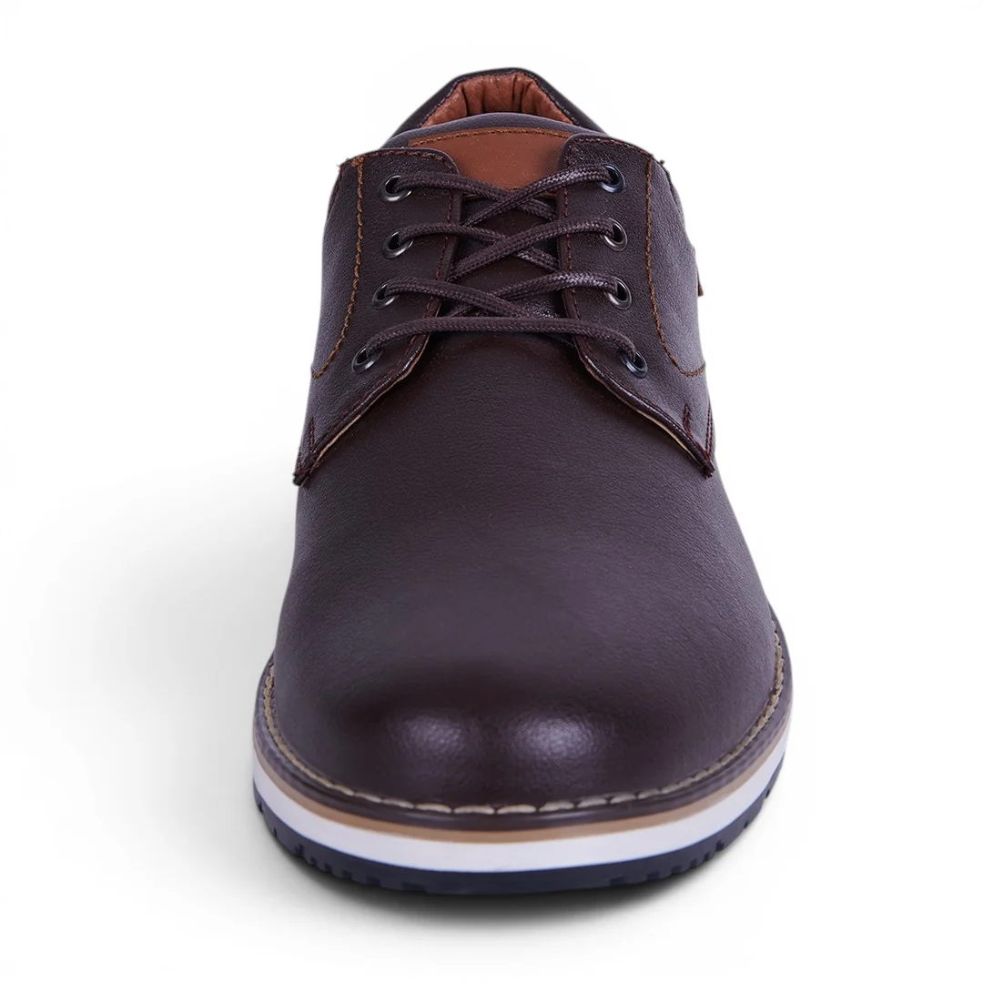 ZAPATO CASUAL LISO CON COSTURA VISIBLE CAFÉ 36530 - Image 3
